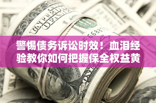 武汉警惕债务诉讼时效！血泪经验教你如何把握保全权益黄金期