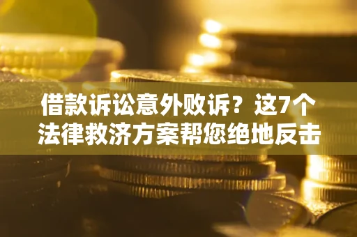 武汉借款诉讼意外败诉？这7个法律救济方案帮您绝地反击！