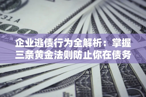 武汉企业逃债行为全解析：掌握三条黄金法则防止你在债务乱局中“踩雷”