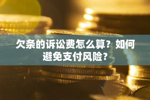 武汉欠条的诉讼费怎么算？如何避免支付风险？